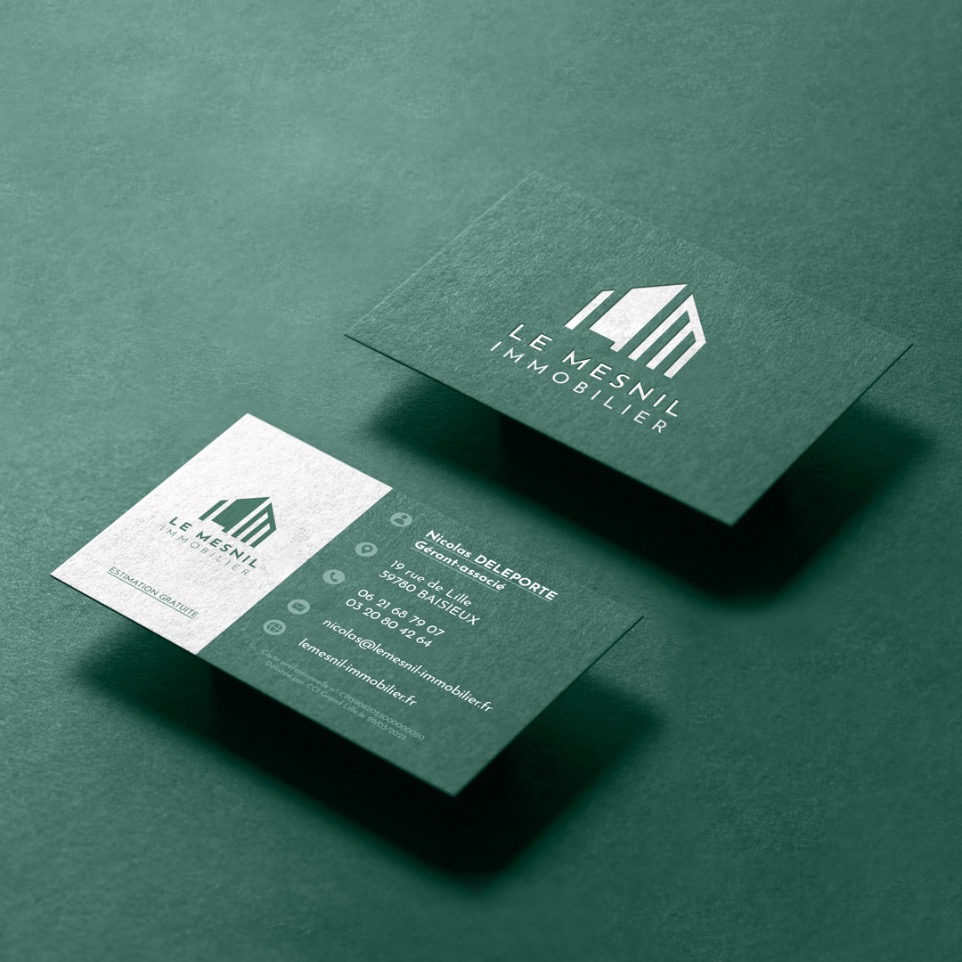 carte de visite - le Mesnil immobilier - iconic graphic